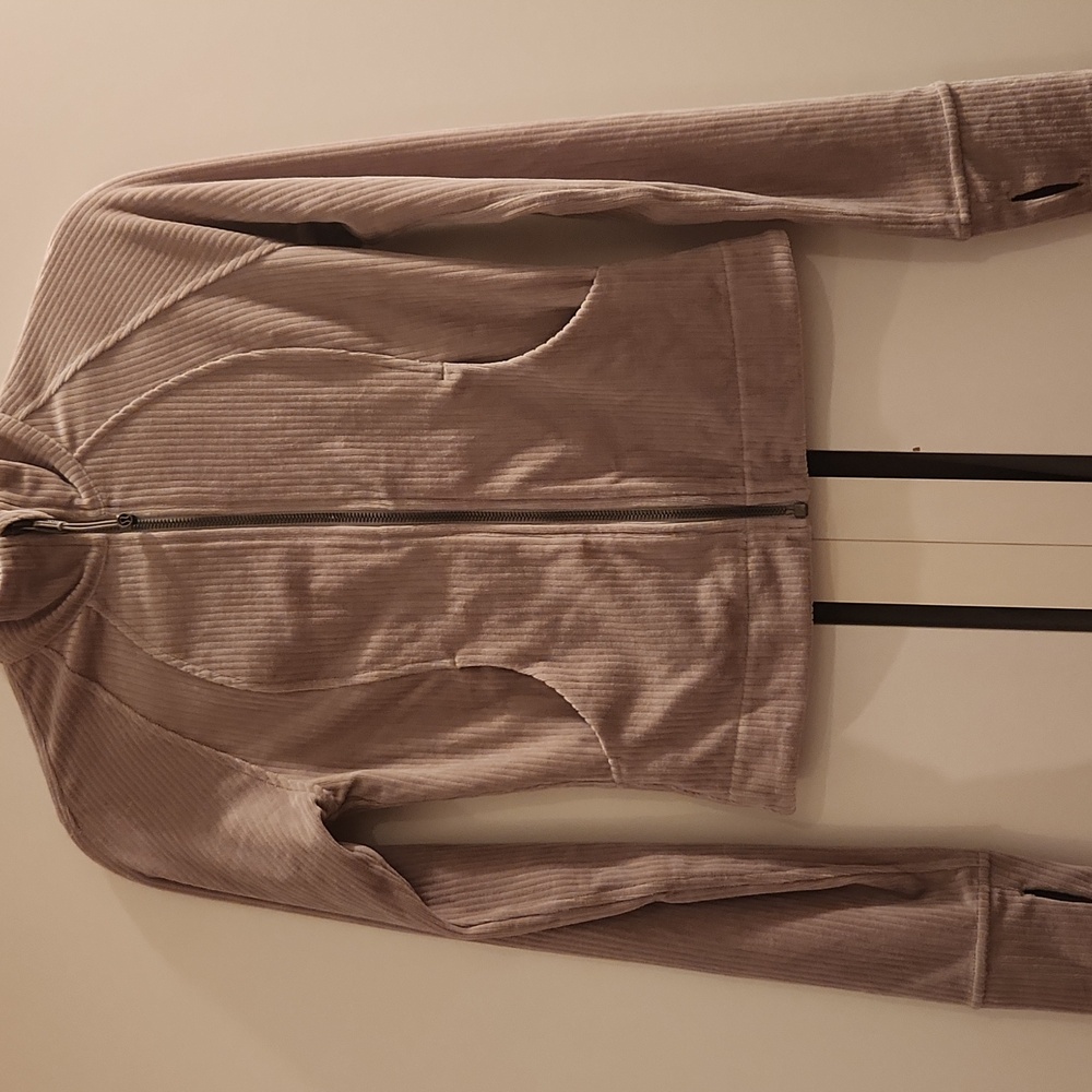 Lululemon Scuba Track Jacket Velvet Cord in color Riverstone size 2 - Picture 6 of 17